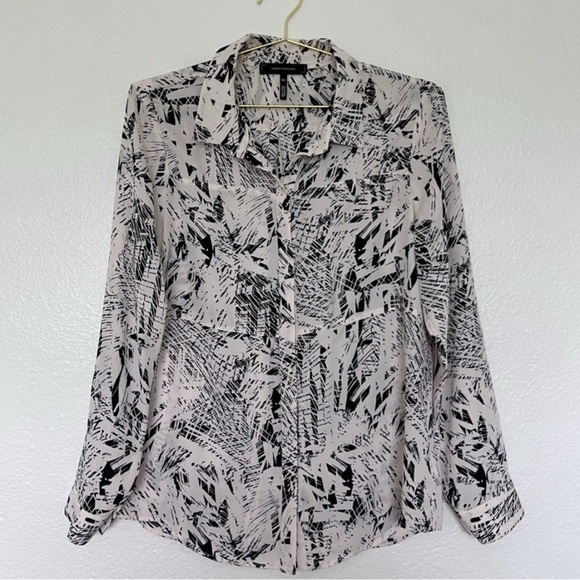 ROBERT RODRIGUEZ Printed Button Down in Black and White SZ M long sleeves (343) - Picture 1 of 8